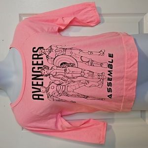 Marvel Avengers Age of Ultron, pink, 3/4 sleeve top. Size XL (15-17) juniors